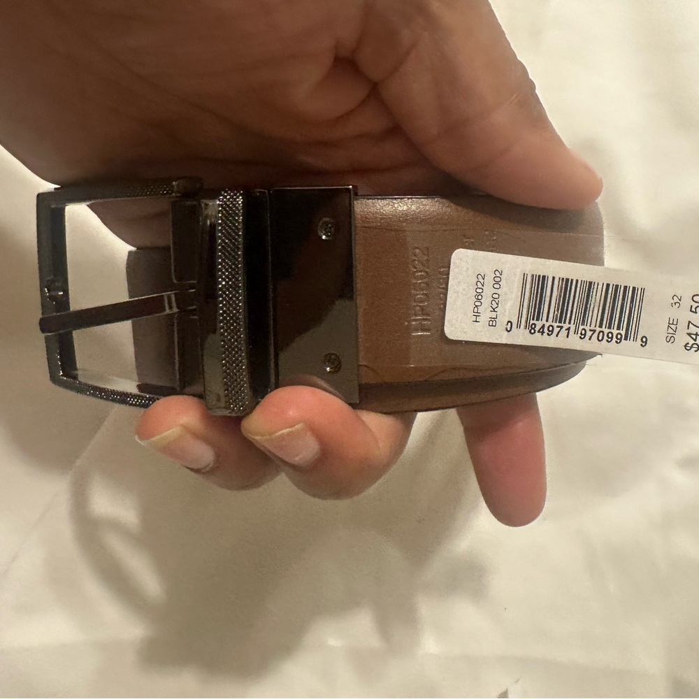 Perry Ellis Brown / Brown Faux Leather Belt - Picture 7 of 7